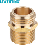 LTWFITTING 3/4 Inch MHT x 3/4 Inch MIP OR 1/2 Inch FIP Hose Adapter,Brass Garden Hose Fitting(Pack of 5)