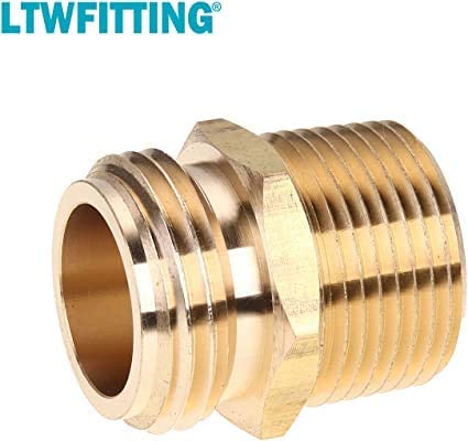 LTWFITTING 3/4 Inch MHT x 3/4 Inch MIP OR 1/2 Inch FIP Hose Adapter,Brass Garden Hose Fitting(Pack of 150)