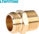LTWFITTING 3/4 Inch MHT x 3/4 Inch MIP Brass Hose Adapter,Brass Garden Hose Fitting(Pack of 5)