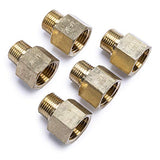 LTWFITTING Lead Free Brass Pipe 1/2-Inch Female x 3/8-Inch Male NPT Adapter Fuel Gas Air (Pack of 5)