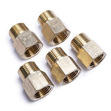 LTWFITTING Lead Free Brass Pipe 1/2-Inch Female x 1/2-Inch Male NPT Adapter Fuel Gas Air (Pack of 5)