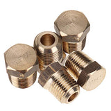 LTWFITTING Lead Free Brass Pipe Hex Head Plug Fittings 1/8 Inch Male NPT Air Fuel Water (Pack of 5)
