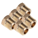 LTWFITTING Lead Free Brass Pipe Hex Head Plug Fittings 3/8 Inch Male NPT Air Fuel Water (Pack of 5)
