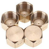 LTWFITTING Lead Free Brass Pipe Cap Fittings 3/4 Inch Female NPT Air Fuel Water (Pack of 5)