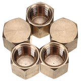 LTWFITTING Lead Free Brass Pipe Cap Fittings 1/4 Inch Female NPT Air Fuel Water (Pack of 5)