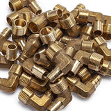 LTWFITTING Lead Free 90 Deg Elbow Brass Barb Fitting 1/2 Inch Hose Barb x 1/2 Inch Male NPT Thread Fuel Boat Water (Pack of 200)