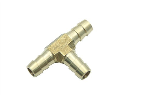 LTWFITTING Lead Free Brass Barb Tee Fitting 5/16 Inch ID Hose for Water Fuel Boat (Pack of 300)