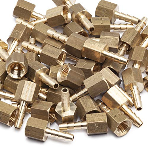 LTWFITTING Lead Free Brass Fitting Coupler/Adapter 3/16 Inch Hose Barb x 1/8 Inch Female NPT Fuel Gas Water (Pack of 900)