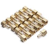 LTWFITTING Lead Free Brass Fitting Coupler/Adapter 1/4 Inch Hose Barb x 3/8 Inch Female NPT Fuel Gas Water (Pack of 25)