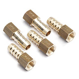 LTWFITTING Lead Free Brass Fitting Coupler/Adapter 3/8 Inch Hose Barb x 1/8 Inch Female NPT Fuel Gas Water (Pack of 5)