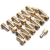 LTWFITTING Lead Free Brass Fitting Coupler/Adapter 1/2 Inch Hose Barb x 3/8 Inch Female NPT Fuel Gas Water (Pack of 25)