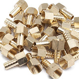 LTWFITTING Lead Free Brass Fitting Coupler/Adapter 1/2 Inch Hose Barb x 1/2 Inch Female NPT Fuel Gas Water (Pack of 300)