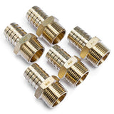 LTWFITTING Lead Free Brass Barbed Fitting Coupler/Connector 1 Inch Hose Barb x 1 Inch Male NPT Fuel Gas Water (Pack of 5)