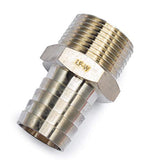 LTWFITTING Lead Free Brass Barbed Fitting Coupler/Connector 1 Inch Hose Barb x 1 Inch Male NPT Fuel Gas Water (Pack of 80)