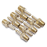 LTWFITTING Lead Free Brass Barbed Fitting Coupler/Connector 1/8 Inch Hose Barb x 1/8 Inch Male NPT Fuel Gas Water (Pack of 10)