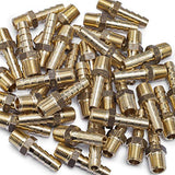 LTWFITTING Lead Free Brass Barbed Fitting Coupler/Connector 1/4 Inch Hose Barb x 1/8 Inch Male NPT Fuel Gas Water (Pack of 700)