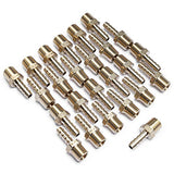LTWFITTING Lead Free Brass Barbed Fitting Coupler/Connector 1/4 Inch Hose Barb x 1/4 Inch Male NPT Fuel Gas Water (Pack of 25)