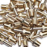 LTWFITTING Lead Free Brass Barbed Fitting Coupler/Connector 1/4 Inch Hose Barb x 1/4 Inch Male NPT Fuel Gas Water (Pack of 700)