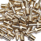 LTWFITTING Lead Free Brass Barbed Fitting Coupler/Connector 1/4 Inch Hose Barb x 3/8 Inch Male NPT Fuel Gas Water (Pack of 500)