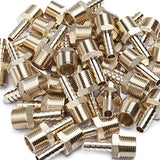 LTWFITTING Lead Free Brass Barbed Fitting Coupler/Connector 5/16 Inch Hose Barb x 3/8 Inch Male NPT Fuel Gas Water (Pack of 500)