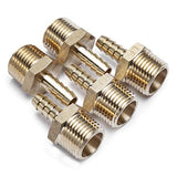 LTWFITTING Lead Free Brass Barbed Fitting Coupler/Connector 5/16 Inch Hose Barb x 1/2 Inch Male NPT Fuel Gas Water (Pack of 5)
