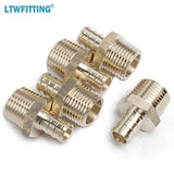 LTWFITTING Lead Free Brass PEX Adapter Fitting 1/2-Inch PEX x 1/2-Inch Male NPT Crimp Adaptor (Pack of 5)