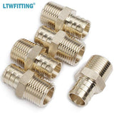 LTWFITTING Lead Free Brass PEX Adapter Fitting 3/4-Inch PEX x 1/2-Inch Male NPT Crimp Adaptor (Pack of 5)