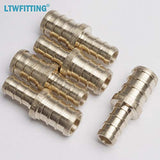LTWFITTING Lead Free Brass PEX Crimp Fitting 3/8-Inch x 1/2-Inch PEX Reducing Coupling (Pack of 5)