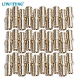 LTWFITTING Lead Free Brass PEX Crimp Fitting 3/8-Inch x 1/2-Inch PEX Reducing Coupling (Pack of 30)
