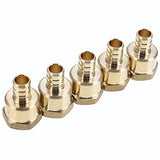 LTWFITTING Lead Free Brass 1/2-Inch PEX x 1/2-Inch Female NPT Adapter, Brass Crimp PEX Fitting (Pack of 5)