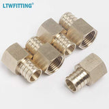 LTWFITTING Lead Free Brass 3/4-Inch PEX x 1/2-Inch Female NPT Adapter, Brass Crimp PEX Fitting (Pack of 5)