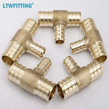 LTWFITTING Lead Free Brass PEX Crimp Fitting 3/4-Inch x 3/4-Inch x 1/2-Inch PEX Tee (Pack of 5)