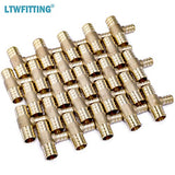 LTWFITTING Lead Free Brass PEX Crimp Fitting 3/4-Inch x 3/4-Inch x 1/2-Inch PEX Tee (Pack of 25)