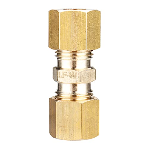 LTWFITTING Lead Free 1/4-Inch OD Compression Union, Brass Compression Fitting (Pack of 300)