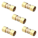 LTWFITTING Lead Free 5/16-Inch OD Compression Union, Brass Compression Fitting (Pack of 5)