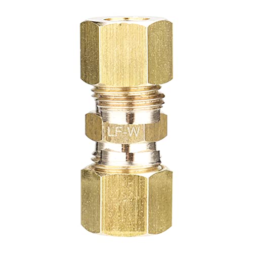 LTWFITTING Lead Free 5/16-Inch OD Compression Union, Brass Compression Fitting (Pack of 200)