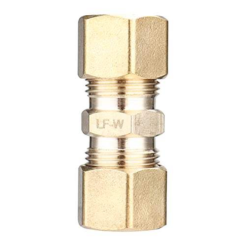 LTWFITTING Lead Free 3/8-Inch OD Compression Union, Brass Compression Fitting (Pack of 200)