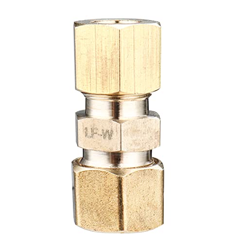 LTWFITTING Lead Free 3/8-Inch OD x 5/16-Inch OD Compression Reducing Union, Brass Compression Fitting (Pack of 200)