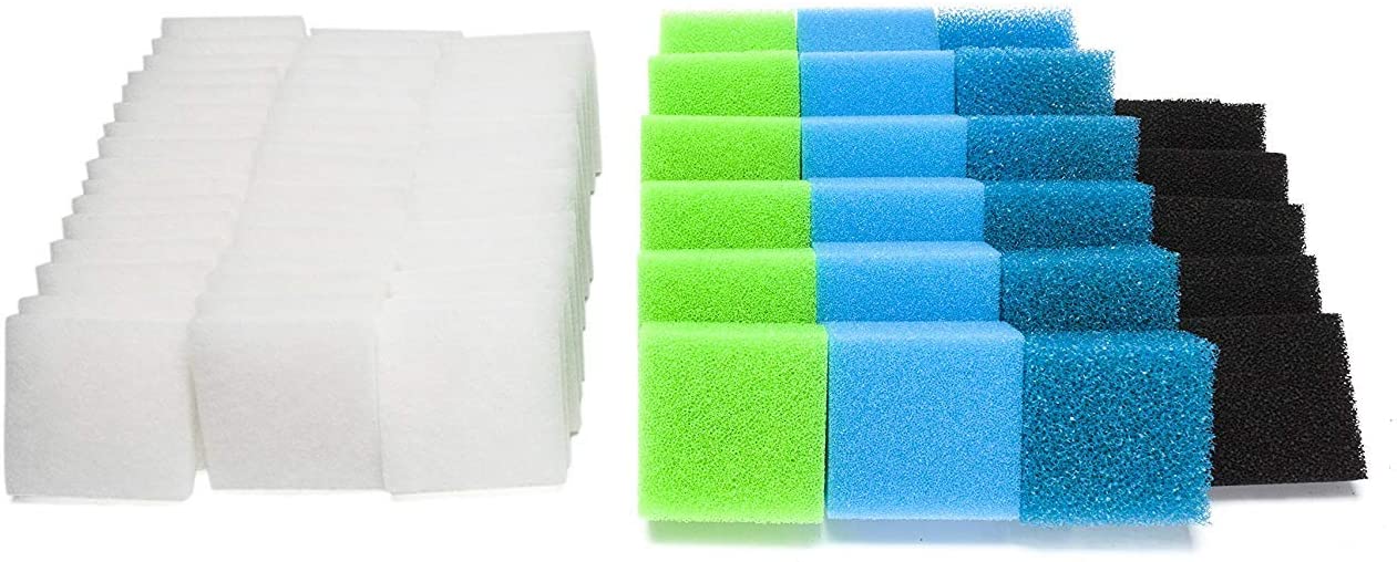 LTWHOME Value Pack of Fine Filters, Carbon Filters, Coarse Filters, Medium Foam Filters and Poly Filters Set Fit for Juwel Compact/BioFlow 3.0/ M (Pack of 74)