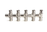 LTWFITTING  Nickel Plating 3/4 Inch x 3/4 Inch x 3/4 Inch PEX Tee, Brass Crimp PEX Fitting, Special Requirement(Pack of 5)