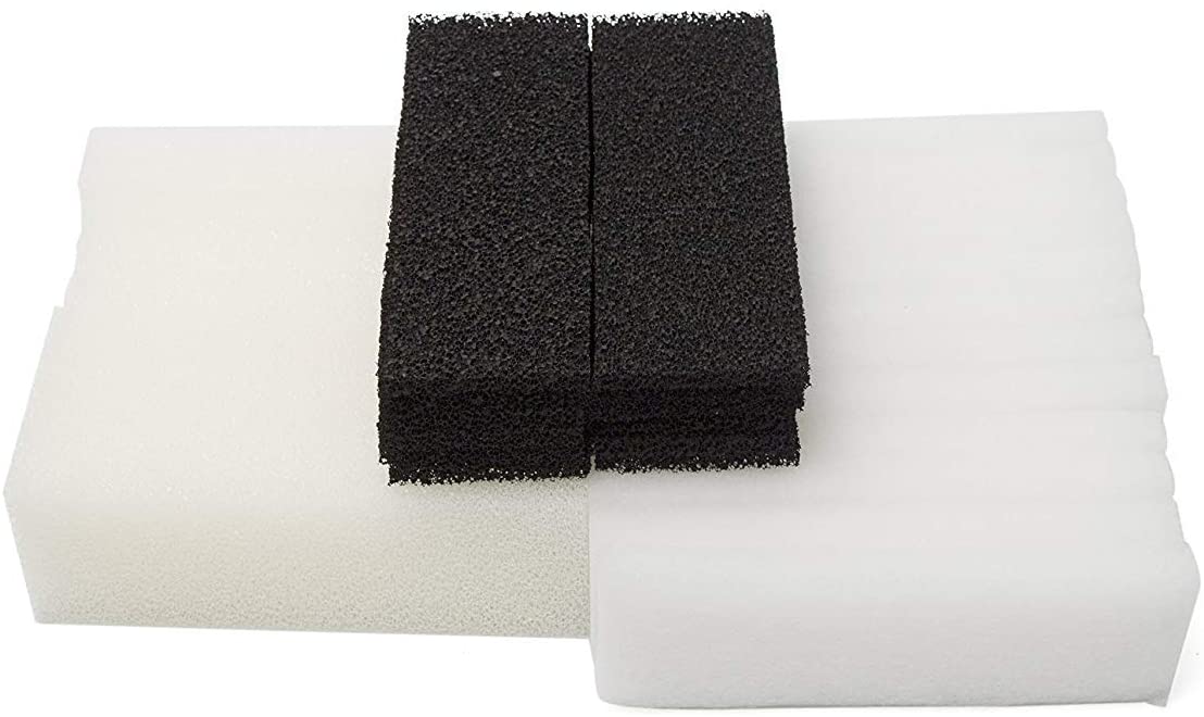 LTWHOME Compatible Foam Carbon Polyester Filter Pads Set Fit for Fluval 3 Plus + Filter(Pack of 36)