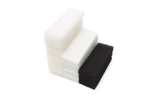 LTWHOME Compatible Foam Carbon Polyester Filter Pads Set Fit for Fluval 4 Plus + Filter(Pack of 36)