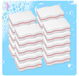 LTWHOME Cuty Pink Interlayer Magic Cleaning Wave Type Sponge High Density Melamine Foam 3.93Inch X 2.36Inch X 1Inch (Pack of 20)
