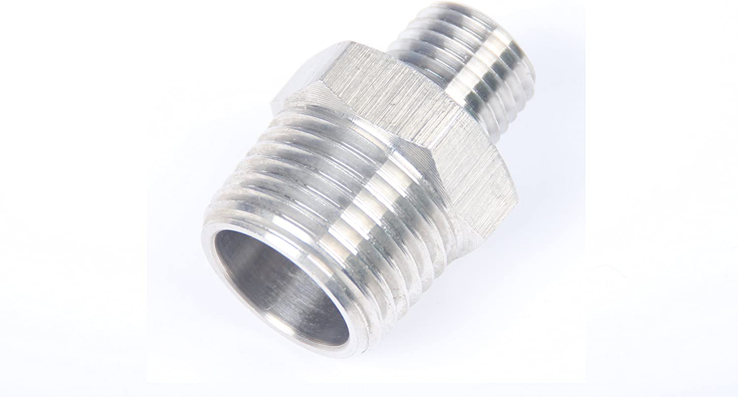 LTWFITTING Bar Production Stainless Steel 316 Pipe Hex Reducing Nipple Fitting 1/2 Inch x 1/4 Inch Male NPT Water Boat (Pack of 25)