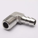 LTWFITTING 90 Degree Elbow Stainless Steel 316 Barb Fitting 5/16 Inch ID Hose x 1/4 Inch Male NPT Air Gas (Pack of 5)