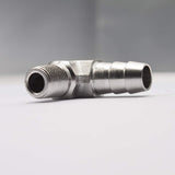 LTWFITTING 90 Degree Elbow Stainless Steel 316 Barb Fitting 3/8 Inch ID Hose x 1/8 Inch Male NPT Air Gas (Pack of 5)