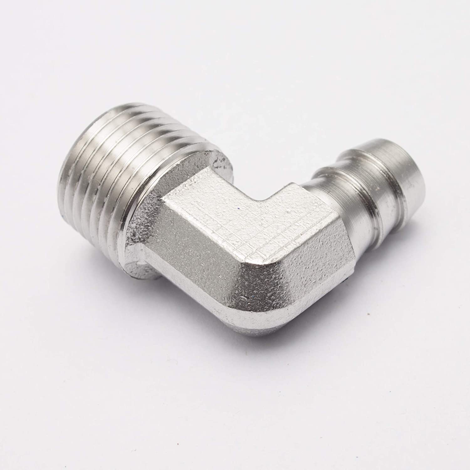 LTWFITTING 90 Degree Elbow Stainless Steel 316 Barb Fitting 1/2 Inch ID Hose x 1/2 Inch Male NPT Air Gas (Pack of 25)