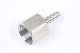 LTWFITTING Bar Production Stainless Steel 316 Barb Fitting Coupler 1/4 Inch Hose ID x 1/2 Inch Female NPT Air Fuel Water (Pack of 25)