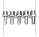 LTWFITTING Bar Production Stainless Steel 316 Barb Fitting Coupler/Connector 3/8 Inch Hose ID x 3/8 Inch Male NPT Air Fuel Water (Pack of 5)