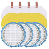 LTWHOME Replacement 16871 Filter Kit for Bissell Pet Hair Eraser Febreze Upright Vacuum Filter Model 1650 Series, Replace 1608861, 1608860, 160-8861 & 160-8860 (Pack of 4 Sets)
